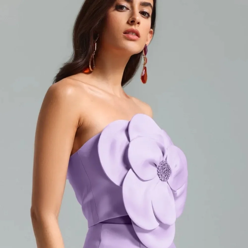 BELLA BARNETT LILAC FLOWER STRAPLES TOP NWT SIZE LARGE - Picture 4 of 13